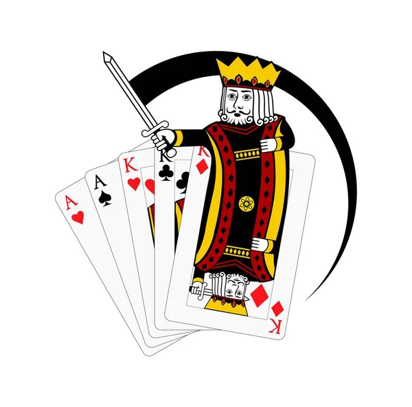 King Fullhouse Card Костюм Алмазний Дизайн Ілюстрація Векторний Формат Eps — стоковий вектор