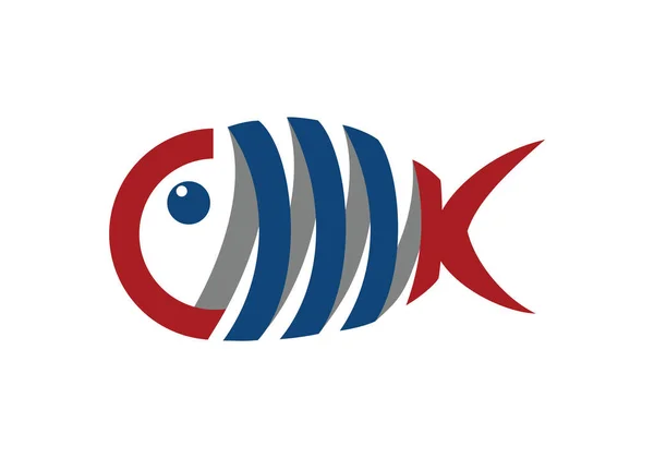 Balık Logosu Tasarımı Illüstrasyonu — Stok Vektör