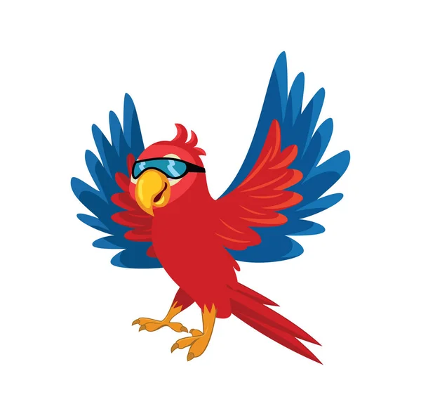 Postać Kreskówki Papuga Ptaki Projekt Ilustracja — Wektor stockowy