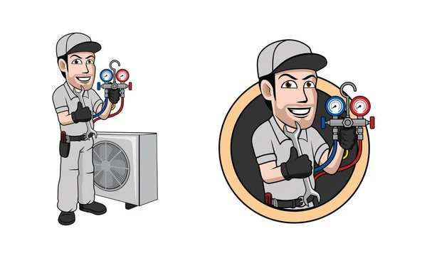 Hvac Logo Design Postavy Ilustrační Vektor Eps Formát Vhodný Pro — Stockový vektor