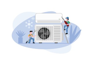 HVAC karakter tasarımı illüstrasyon vektörü biçimi, tasarım ihtiyaçlarınız, logonuz, illüstrasyon, animasyon vs. için uygundur.