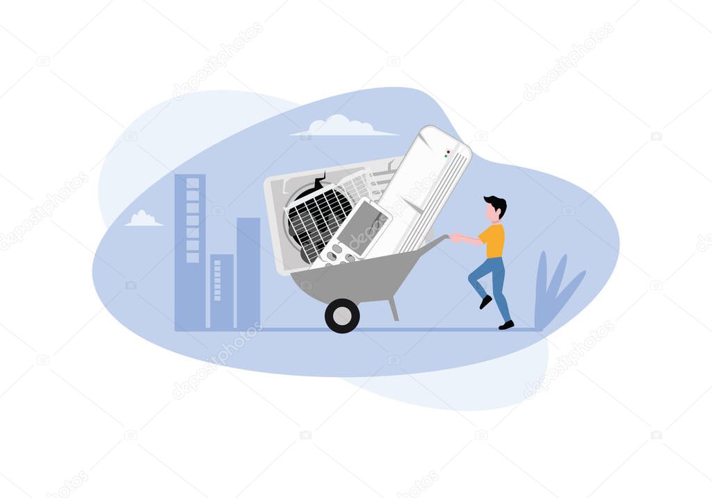 HVAC character design illustration vector eps format , suitable for your design needs, logo, illustration, animation, etc.