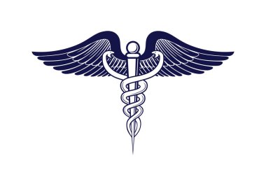Tıbbi caduceus sembolü tasarım illüstrasyon vektörü biçimi, tasarım ihtiyaçlarınız, logonuz, illüstrasyonunuz, animasyonunuz vs. için uygundur.