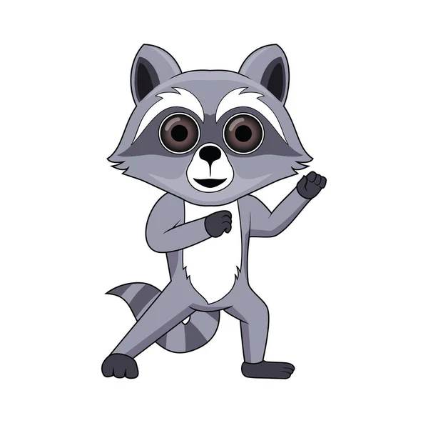Raccoon Cartoon Character Design Illustration Vector Eps Format Suitable Your — стоковый вектор