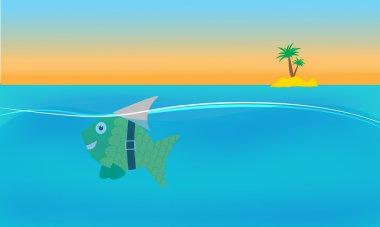 Balık Shark örnek olarak hareket