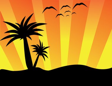 avuç içi ile Sunset beach