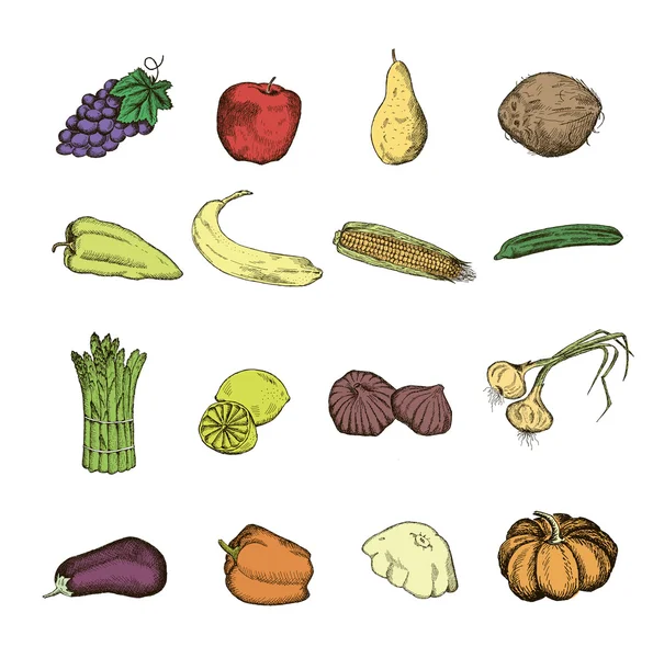 Vegetales-color — Vector de stock