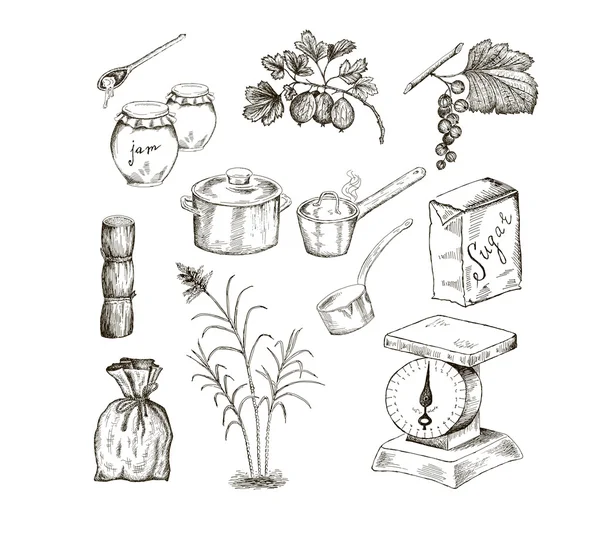 Azúcar y mermelada — Archivo Imágenes Vectoriales