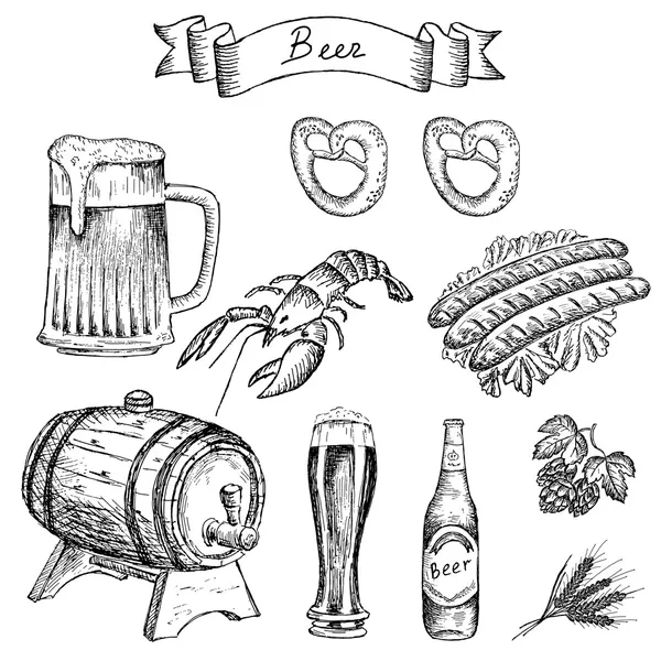 Cangrejo de río para cerveza — Vector de stock