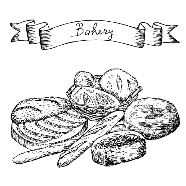 Juego de panadería — Vector de stock