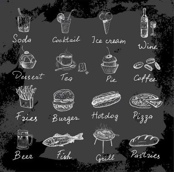 Aliments et inscriptions — Image vectorielle