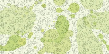 Doğal yapraklarla, otlarla, otlarla kusursuz bir desen.