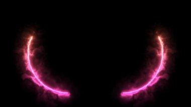 Abstract blot of smoke in orange and pink colors on a black isolated background. Wedding footage, wedding rings background