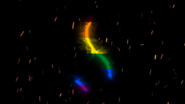 Abstract Smoke Stains Colors Lgbt Pride Flag Black Isolated Background — 비디오