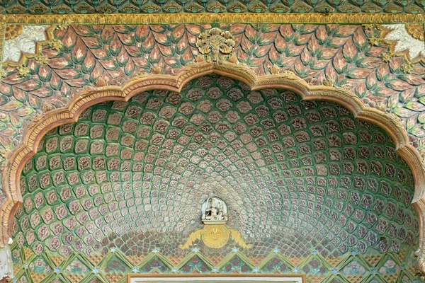 Nov 2007 Decoratieve Deur City Palace Complex Jaipur Rajasthan India — Stockfoto