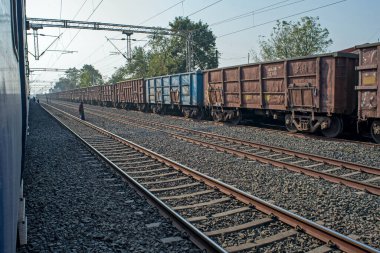 03 04 2019 Güney Merkez Demiryolu Vijayawada 'dan Wardha Elektrik Lokomotifi Engin Maharashtra Hindistan' a