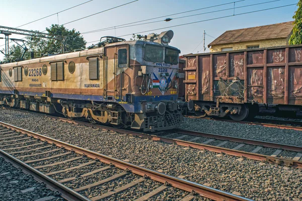 2019 Vijayawada Wardha Junction Electric Locomotiv Engin Maharashtra India 남중부 — 스톡 사진
