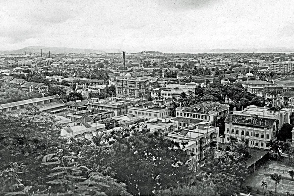 Vintage Foto Aves Vista Víspera Bombay Desde Parte Superior Universidad —  Fotos de Stock