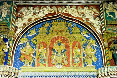 09: 15 Resim Maratha Darbar Salonu Thanjavur Tanjor Tamilnadu-Hindistan