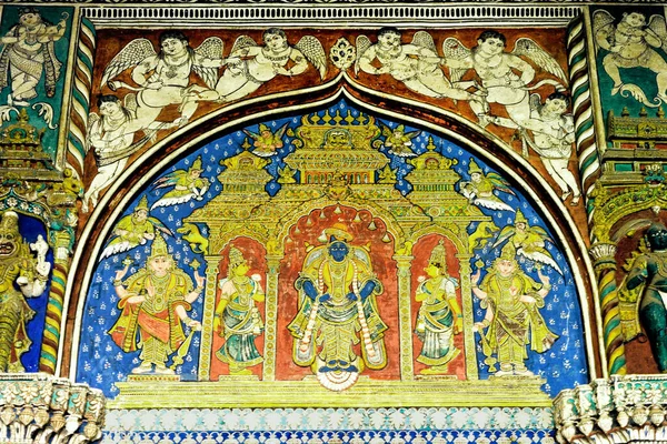 2009 Peinture Art Maratha Darbar Hall Thanjavur Tanjor Tamilnadu India — Photo
