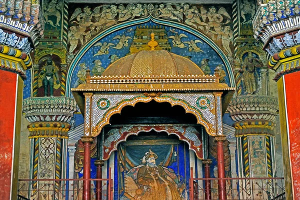 2009 Arte Pintura Darbar Salón Del Palacio Thanjavur Maratha Thanjavur —  Fotos de Stock