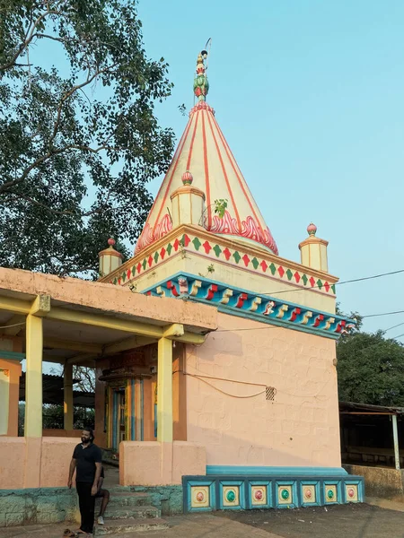 11月14日2020 Stucckoworke Temple Shikhar Shiva Temple Sangmeshwar Kinhavali Saralgaon Kinhavali — 图库照片