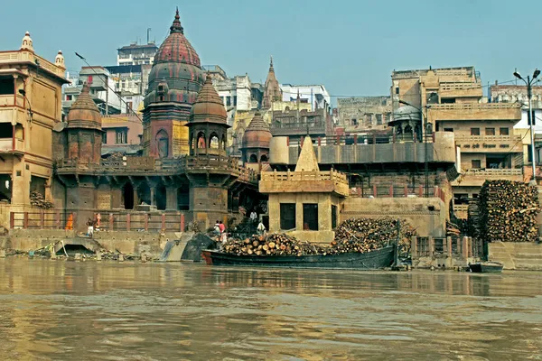 2005年10月2日マニカルニカ ガット Manikarnika Ghat Burning Ghat Varansi Ganga Ghat Uttar — ストック写真