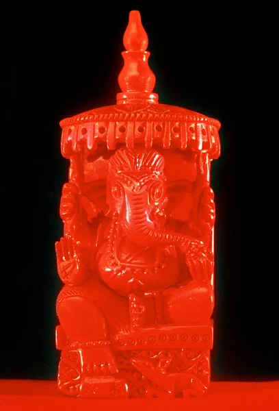 2020 Lord Ganesh Idol Feito Coral Moonga Studio Shot Lokgram — Fotografia de Stock