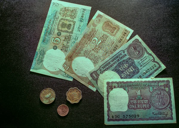 2020 Vintage Unused One Rupeetwo Rupi Five Rupi Curnsi Assorted — Stock Photo, Image