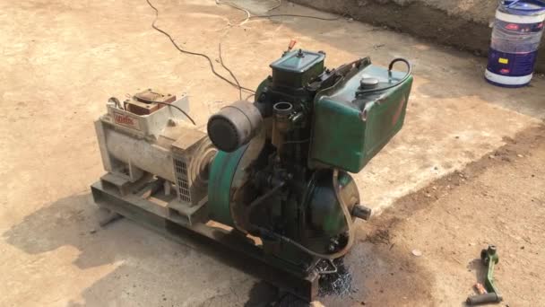 2022 Air Cooled Single Cylinder Generator Work Site Lokgram Kalyan — 图库视频影像