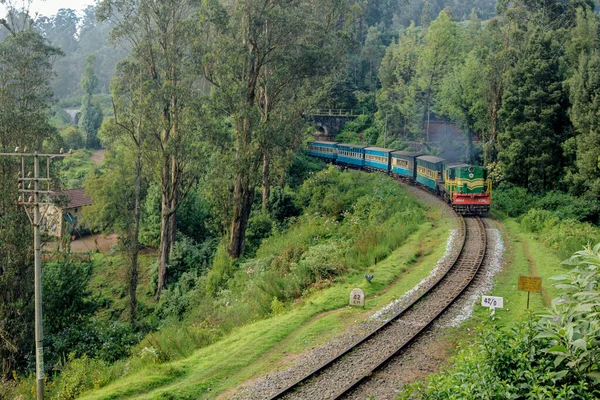 10 26 2009 Nilgiri Dağı treni Lovedan İstasyonu yakınlarında. UNESCO Dünya Mirasları sitesi Tamil Nadu.Hindistan