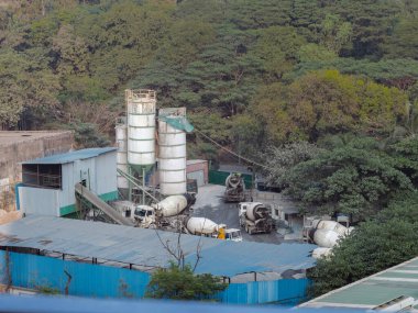 Hazır beton kamyon, endüstriyel üretim beton, beton yığını fabrikası.