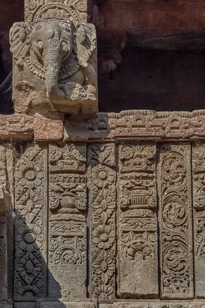 Nov 2007 Detalle Arquitectura Elefantes Figura Abhaneri Estado Rajasthan India — Foto de Stock