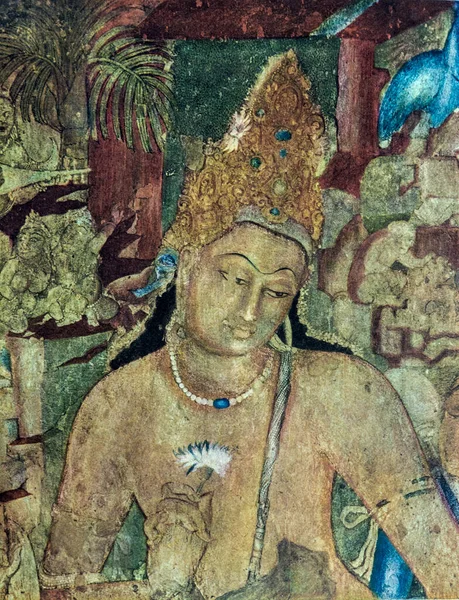 Padmapani Affreschi Ajanta Grotte Buddiste Aurangabad Maharashtra India Asia — Foto Stock