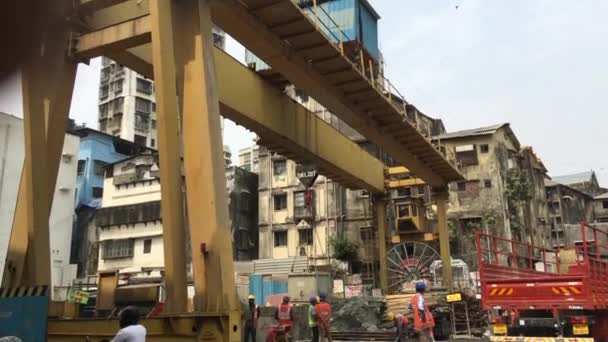 2022 Trabajo Progreso Metro Mumbai Mmrc Chira Bazar Girgaon Mumbai — Vídeo de stock
