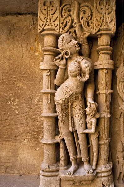 2019 Nayika Pedra Escultura Rani Vav Ranki Vav Passo Bem — Fotografia de Stock