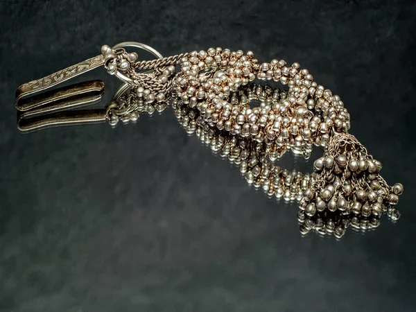 2022 Chainpure Silver Kamarband Waist Saree Key Holder Studio Πυροβόλησε — Φωτογραφία Αρχείου