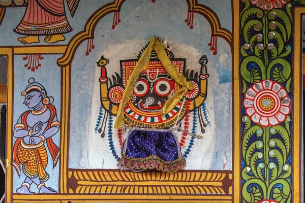 Jul 2007 Traditionele Muurschildering Buiten Liniaal Huis Raghurajpur Orissa India — Stockfoto