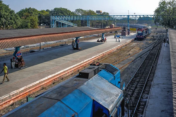 2009 Transporte Ferrovias Diesel Lokomotive Train Rajkot Railway Station Saurashtra — Fotografia de Stock