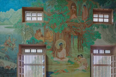 08: 24 Sujata, Sarnatn Uttar Pradesh Hindistan ormanında yaşayan Buda 'ya pirinç sütü ikram ediyor.