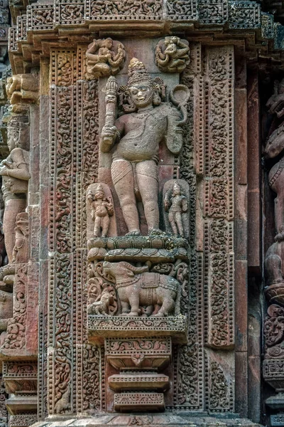2007 Stone Sculpture Wall Rajarani Temple Bhubaneswar Orissa Orissa India — Foto Stock