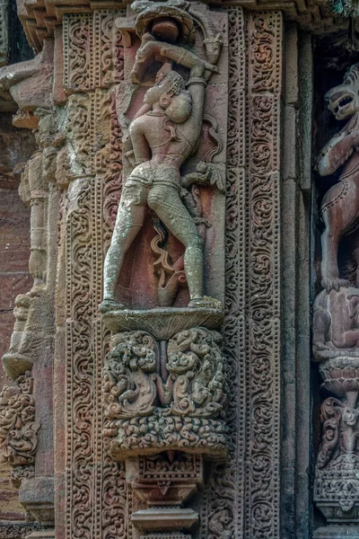 2007 Stone Sculpture Wall Rajarani Temple Bhubaneswar Orissa Orissa India — Stock fotografie