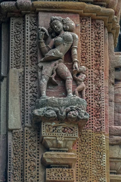 2007 Steinskulptur Der Außenwand Des Rajarani Tempels Bhubaneswar Orissa Orissa — Stockfoto