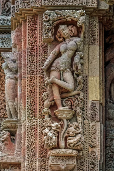 2007 Stone Sculpture Wall Rajarani Temple Bhubaneswar Orissa Orissa India — Stockfoto