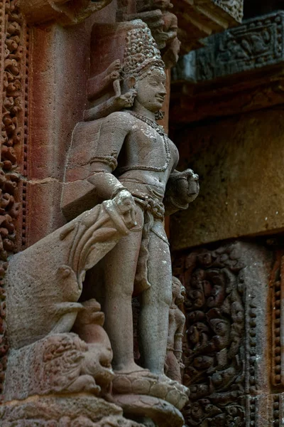 2007 Escultura Piedra Pared Exterior Del Templo Rajarani Bhubaneswar Orissa —  Fotos de Stock