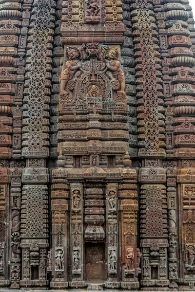 2007 Escultura Pedra Parede Exterior Templo Mukteshwar Bhubaneswar Orissa Orissa — Fotografia de Stock