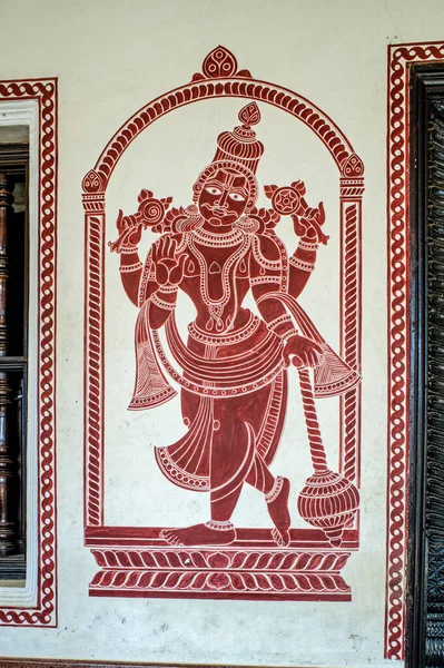 2913 Wal Painting Udupi Sri Krishna Temple Complex Udupi Karnataka — стоковое фото