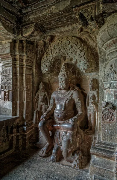 2006 Matanga Yaksha God Prosperity Ellora Cave Indra Sabha Aurangabad —  Fotos de Stock
