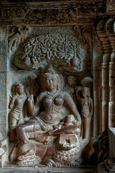 2006 Statue Siddhaika Yakshini Ellora Cave Indra Sabha Aurangabad Maharashtra — Stockfoto