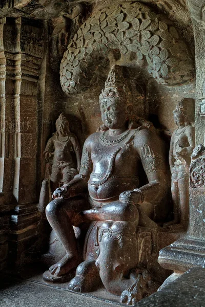 2006 Matanga Yaksha God Prosperity Ellora Cave Indra Sabha Aurangabad — ストック写真